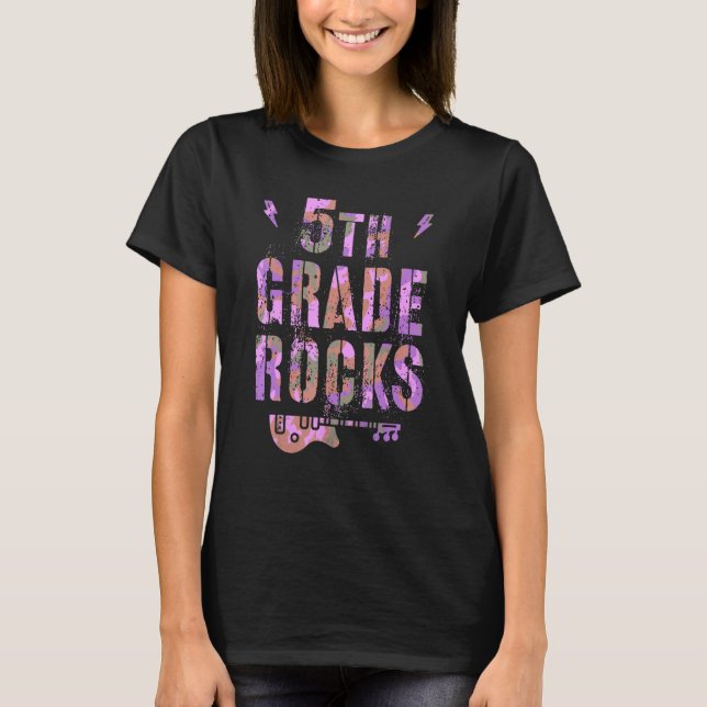 T-shirt Camo 5e Grade Rocks Enseignant I Enseigner 5e Gr R (Devant)
