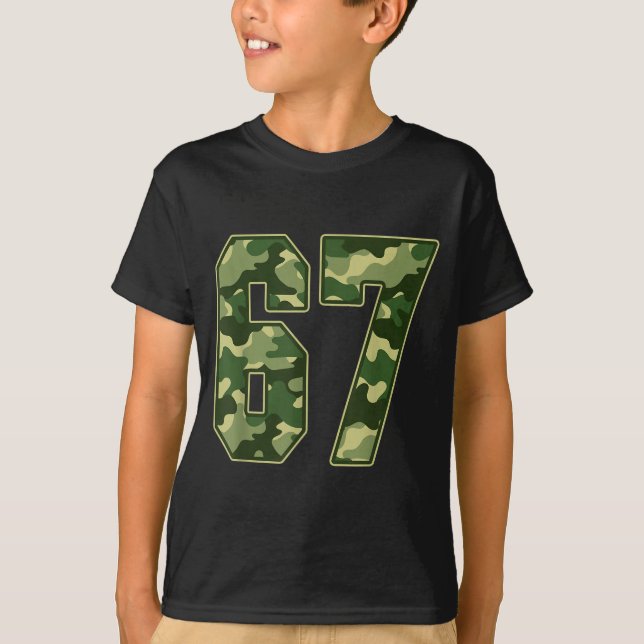 T-shirt Camo #67 Jersey Number 67 Uniform Fan Favorite Pla (Devant)