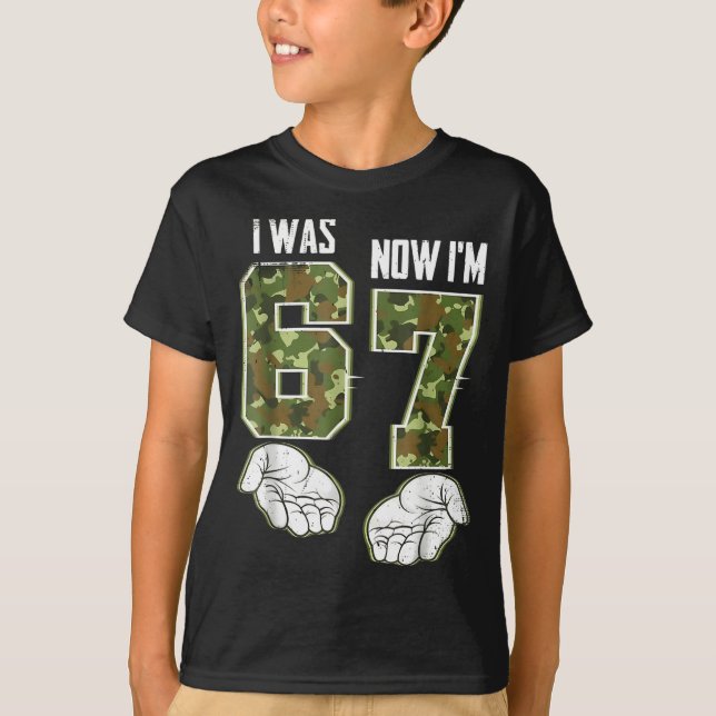 T-shirt Camo 7 ans Anniversaire J'avais 6 ans Maintenant j (Devant)