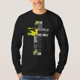 T-shirt Camo Bible chrétienne Verse Jean 316 Foi Dieu Cros