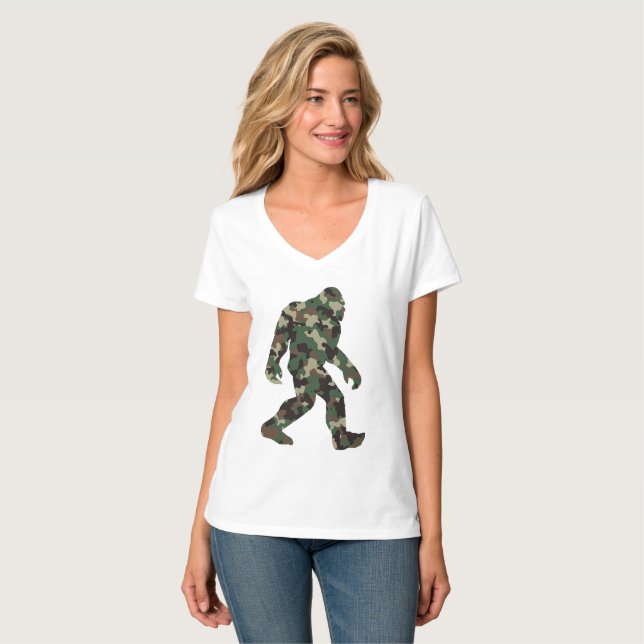 T-shirt Camo Bigfoot Sasquatch (Devant entier)