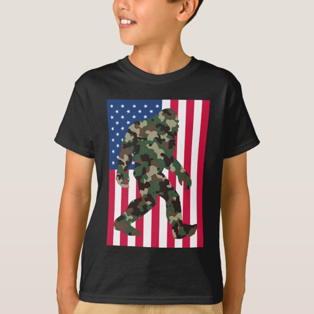T-shirt Camo Bigfoot Sasquatch (Devant)