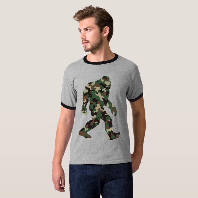 T-shirt Camo Bigfoot Sasquatch (Devant entier)