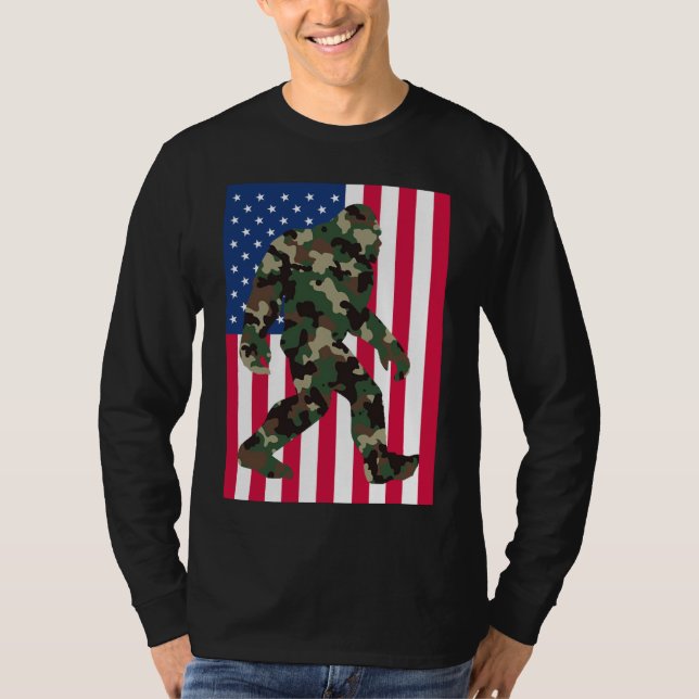 T-shirt Camo Bigfoot Sasquatch (Devant)