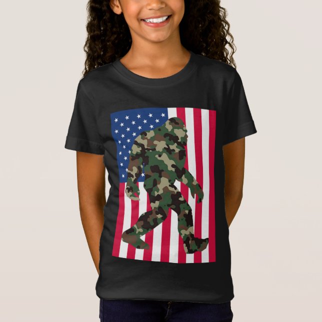 T-Shirt Camo Bigfoot Sasquatch (Devant)