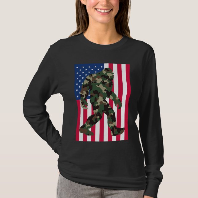 T-shirt Camo Bigfoot Sasquatch (Devant)