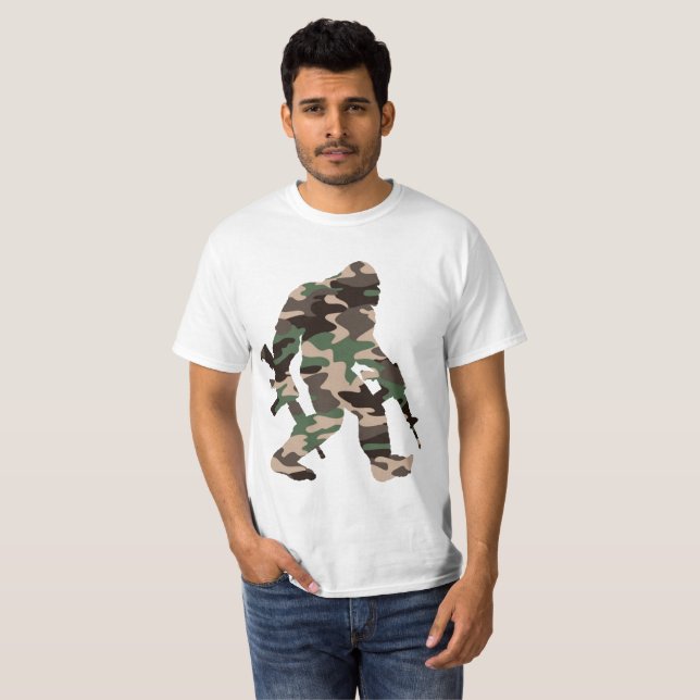 T-shirt Camo Bigfoot Sasquatch (Devant entier)