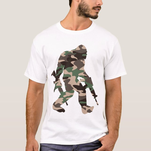 T-shirt Camo Bigfoot Sasquatch (Devant)