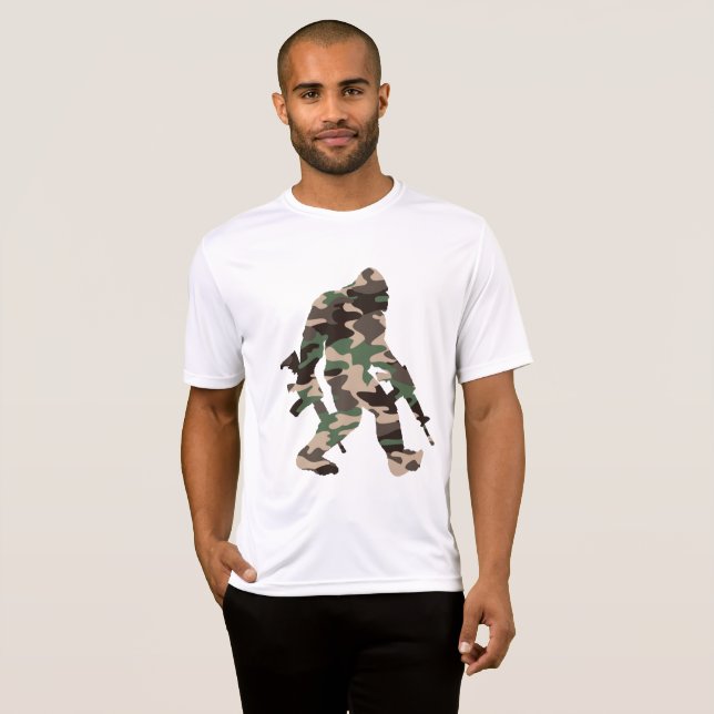T-shirt Camo Bigfoot Sasquatch (Devant entier)