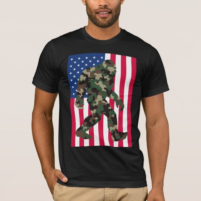 T-shirt Camo Bigfoot Sasquatch (Devant)