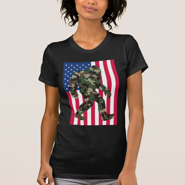 T-shirt Camo Bigfoot Sasquatch (Devant)