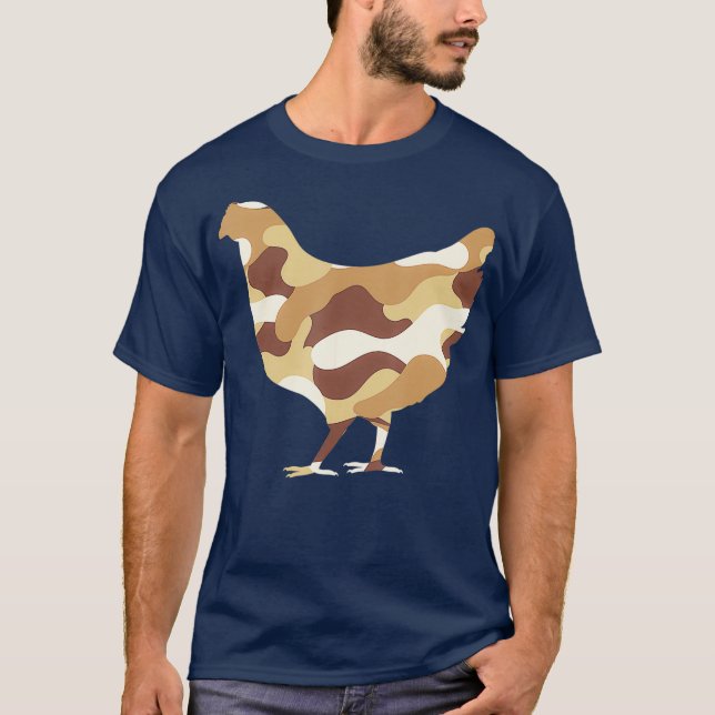 T-shirt Camo de poulet militaire Hommes Imprimez-nous quan (Devant)