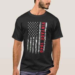 T-shirt Camo Drapeau Américain vintage 1940 82 Ans 82ème