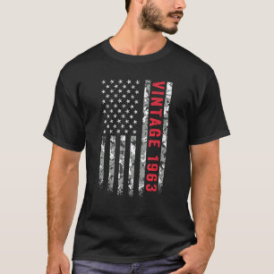 T-shirt Camo Drapeau Américain vintage 1963 59e Ans