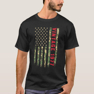 T-shirt Camo Drapeau Américain vintage 1977 45 Ans 45ème