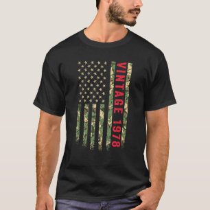 T-shirt Camo Drapeau Américain vintage 1978 44e Ans 44