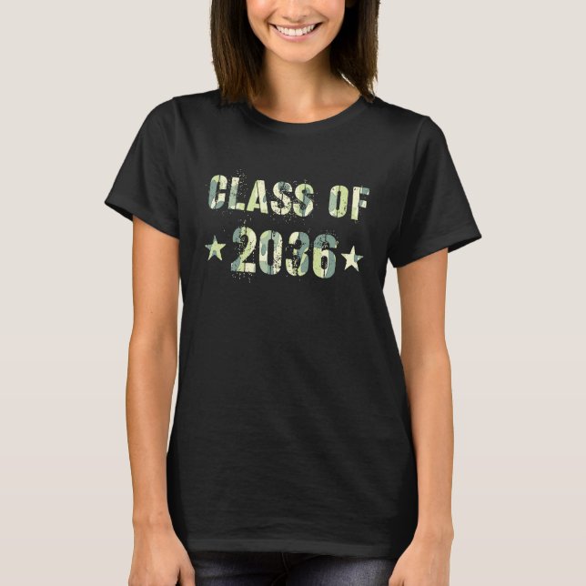 T-shirt Camo Future Graduation CLASS of 2036 Kinder (Devant)