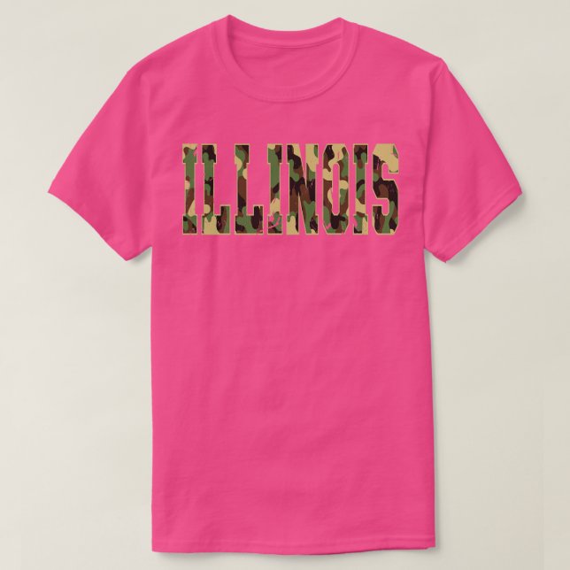 T-shirt Camo militaire de l'État de l'Illinois (Design devant)