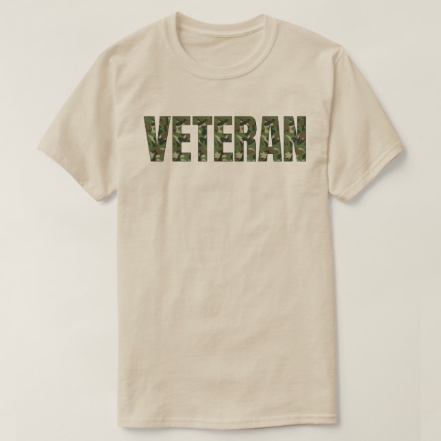 T-shirt Camo militaire vétéran (Design devant)