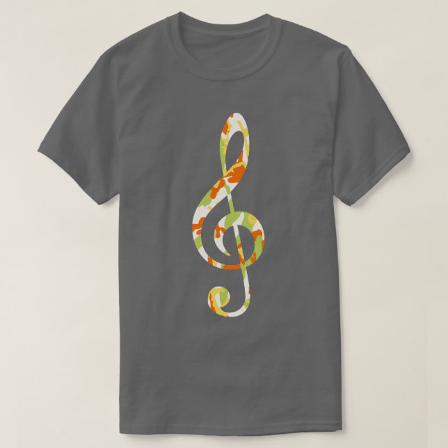 T-shirt Camo Motif Treble Clef été (Design devant)