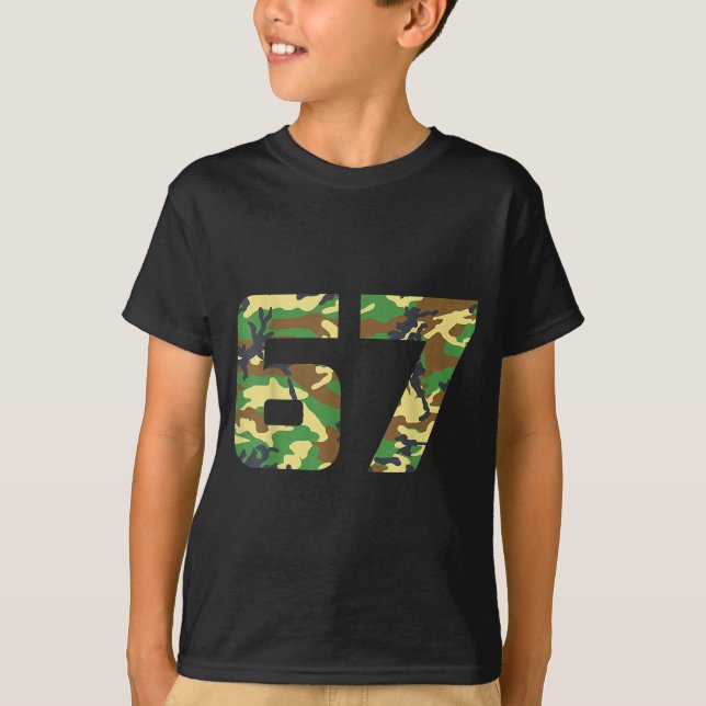 T-shirt Camo Number 6 7 Funny Meme Costume Six Seven Hunte (Devant)