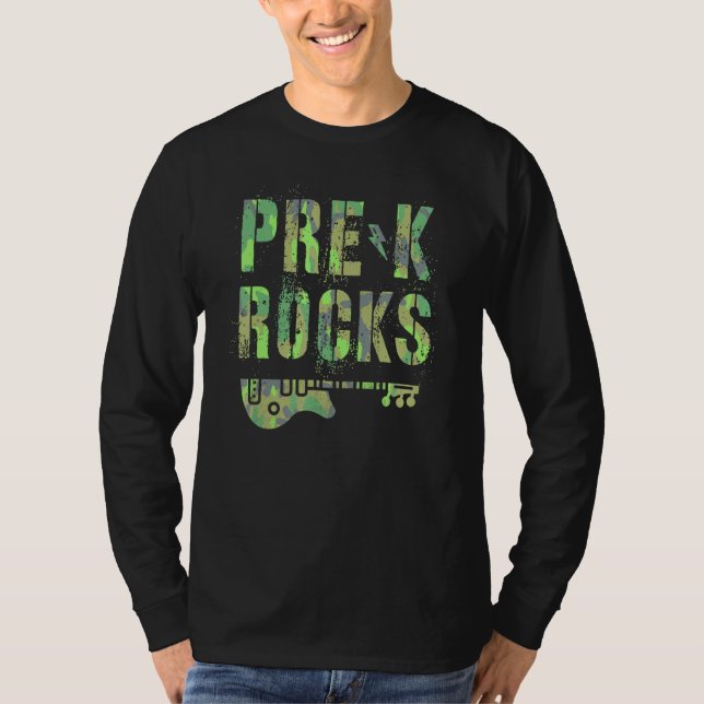 T-shirt Camo Pre K Rocks Camp Teacher Squad Pre School Kid (Devant)