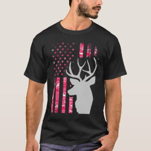 T-shirt Camo rose Drapeau Camouflage Buck Chasse Wo