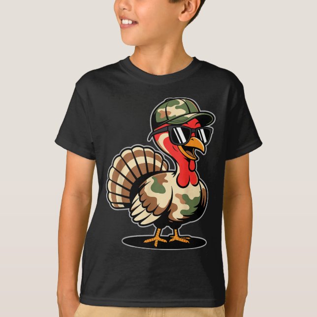 T-shirt Camo Turkey Day Hunting Fall Thanksgiving  (Devant)