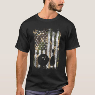 T-shirt Camo Us Drapeau Bowler Vintage Patriotique Hommes