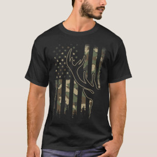 T-shirt Camo Us Drapeau Elk Buck Camouflage Deer Chasse Ch
