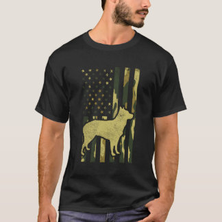 T-shirt Camo Us Drapeau Heeler Animal Chien de bétail Patr