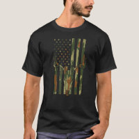 Camo US Flag Deer Skull Vintage Hunting Patriotic