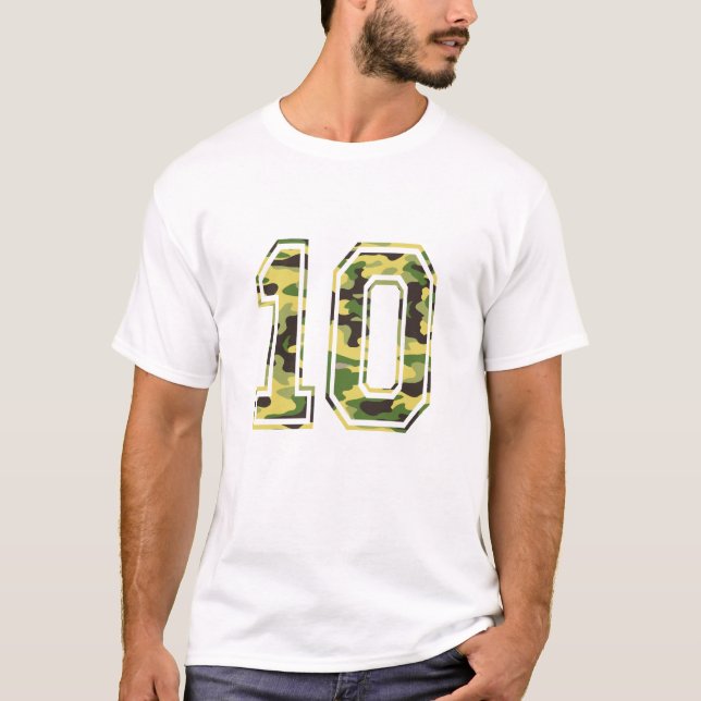 T-shirt Camo vert et jaune de #10 (Devant)