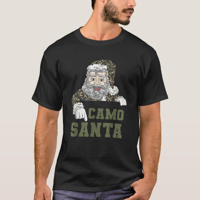 T-shirt Camoflage Christmas Hunting Santa Camo Military Me (Devant)