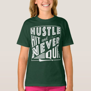 T-shirt Camogie Hustle Hit & Never Quit, GAA Jeux gaélique