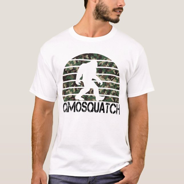 T-shirt Camosquatch Funny Bigfoot (Devant)