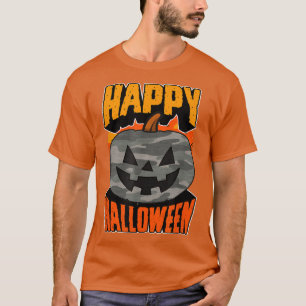 T-shirt Camoue Camo Happy Halloween Party Jack O Lantern