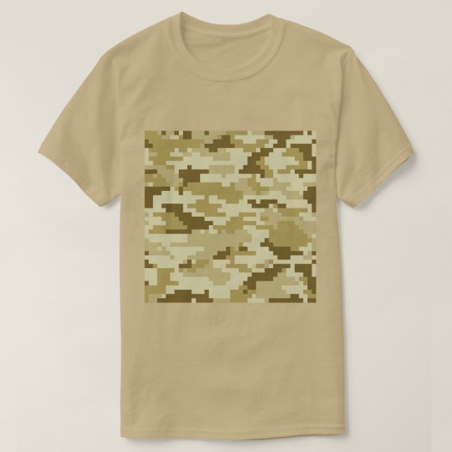 T-shirt Camouflage 8 bits pour désert numérique / Camo (Design devant)