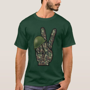 T-shirt Camouflage à la main / Panneau de paix
