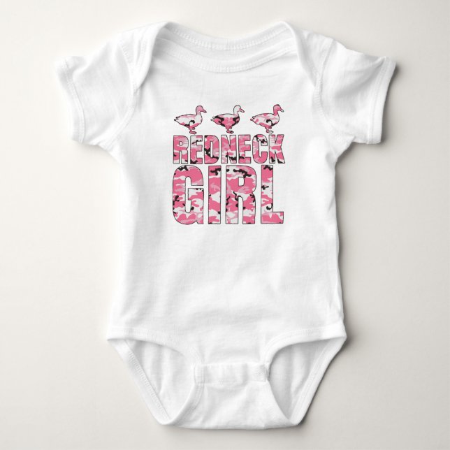 T-shirt Camouflage de rose de fille de plouc 3 canards (Devant)