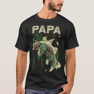 T-shirt Camouflage Drapeau Américain Snook Pêche Papa Snoo