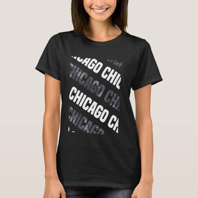 T-shirt Camouflage gris Motif de Chicago (Devant)