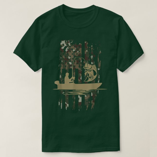 T-shirt Camouflage Pêche Drapeau américain - Drapeau améri (Design devant)