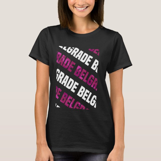 T-shirt Camouflage rose Motif de Belgrade (Devant)