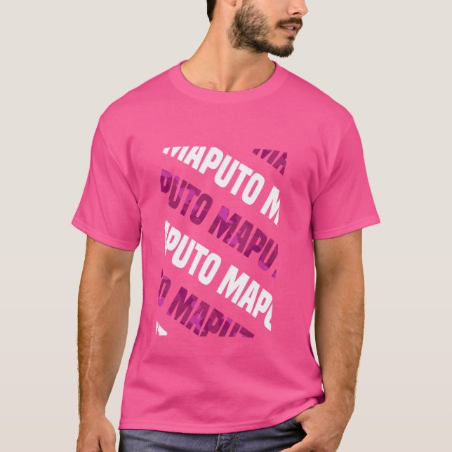 T-shirt Camouflage rose Motif Maputo (Devant)
