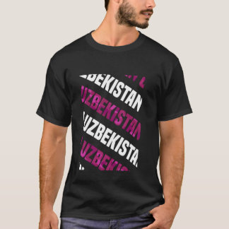 T-shirt Camouflage rose Motif Ouzbékistan