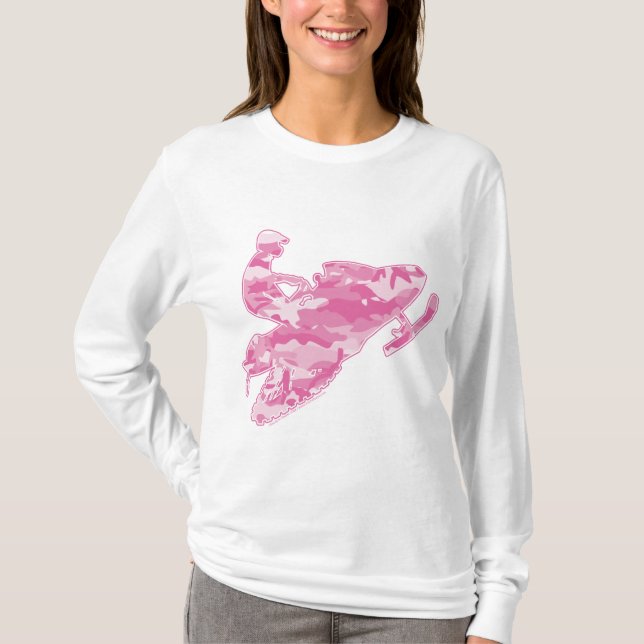 T-shirt Camouflage rose Motoneige (Devant)