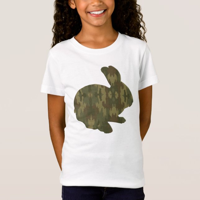 T-Shirt Camouflage Silhouette Chemise lapin de Pâques (Devant)