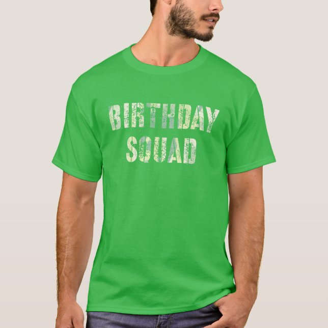 T-shirt Camouflage Thème de fête Anniversaire SQUAD Milita (Devant)