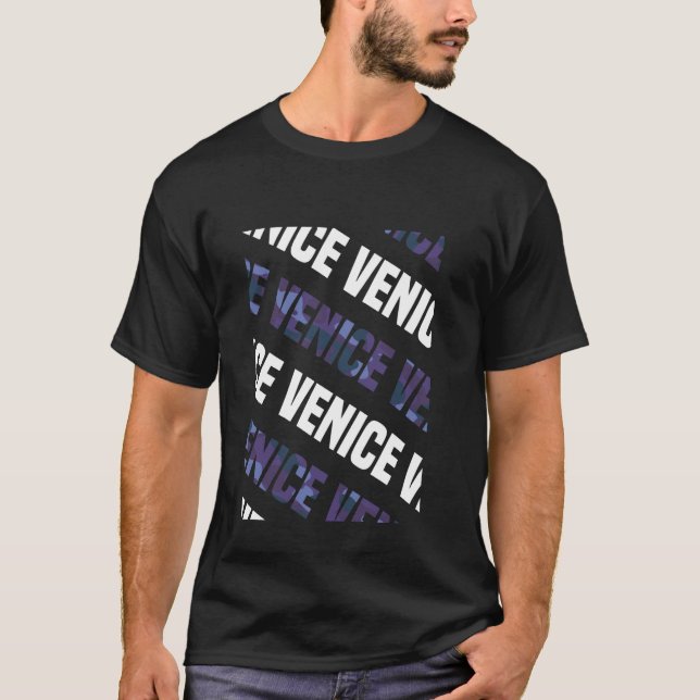 T-shirt Camouflage violet Motif de Venise (Devant)